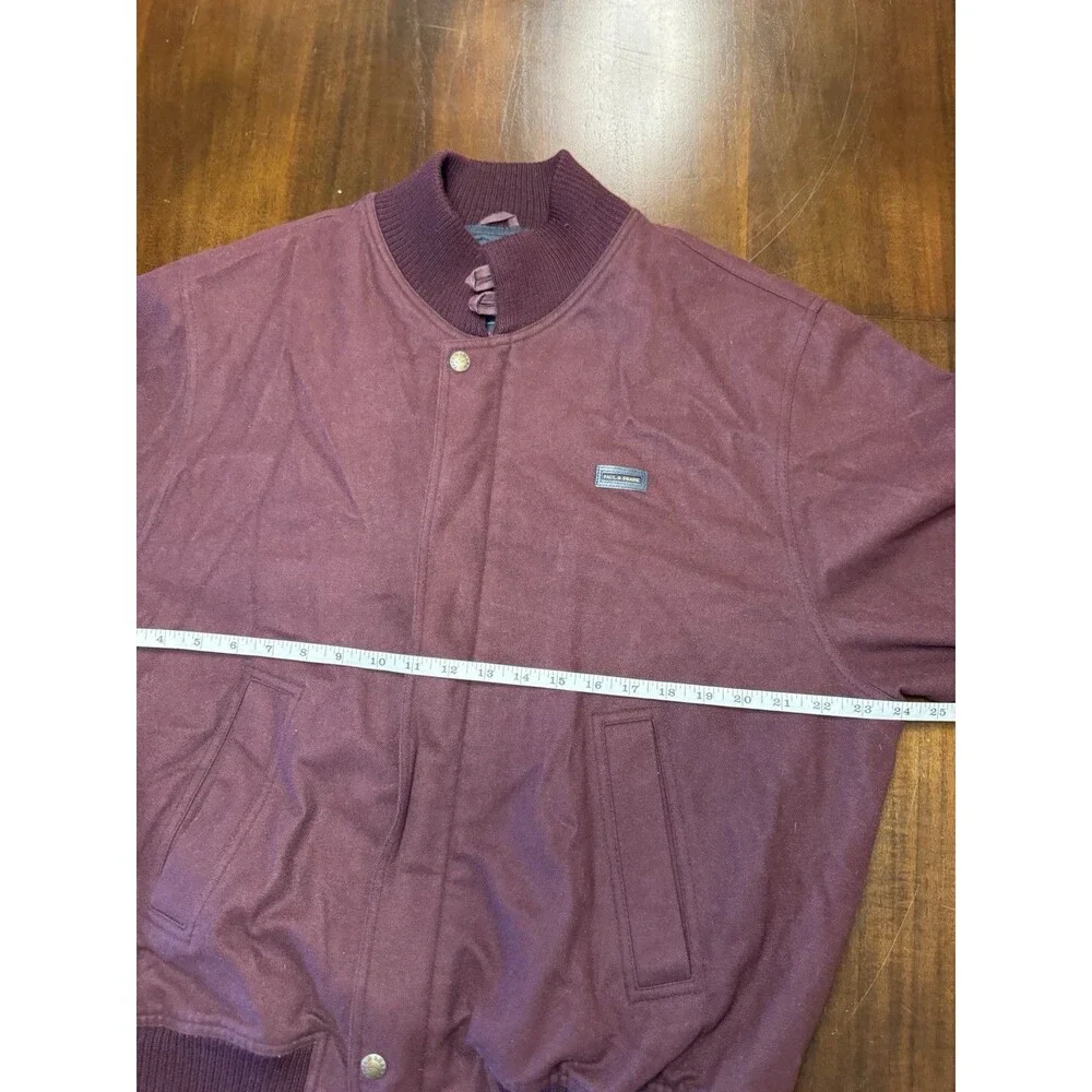 PAUL & SHARK Bomber Jacket Full Zip Maroon VINTAGE COAT Virgin Wool Men’s Medium